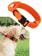 Orange Tactical Collar with Handle Metal Buckle