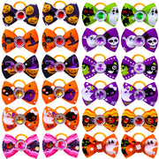 30PCS Halloween Bows With Rubber