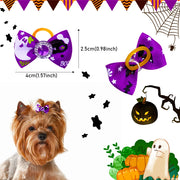 30PCS Halloween Bows With Rubber