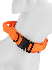 Orange Tactical Collar with Handle Metal Buckle